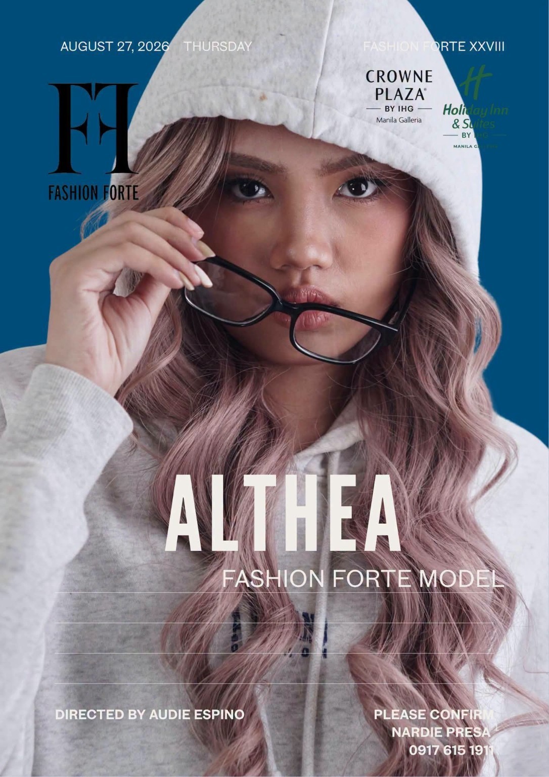 Fashion Forte promotional feature showing Althea Louise as a model