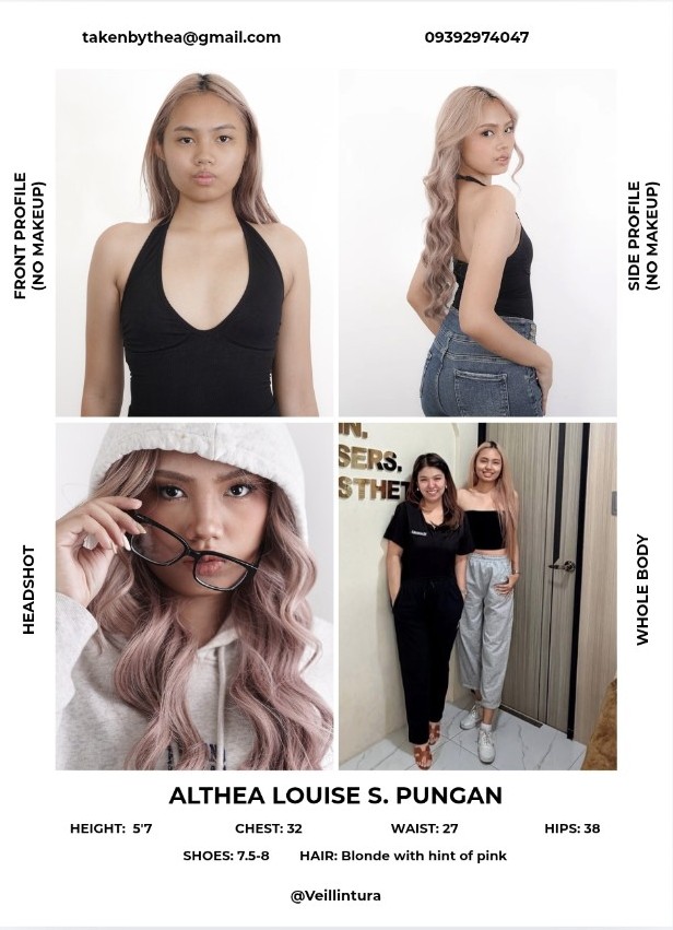 Model profile card of Althea Louise